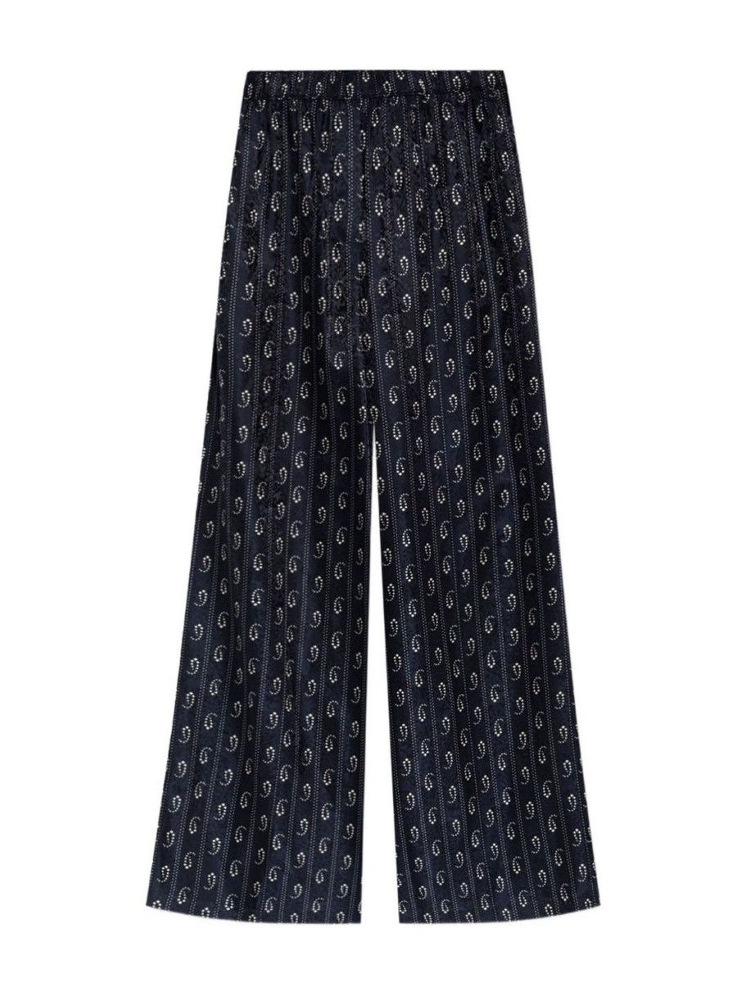 Tory Burch Navy Blue Paisley Print Trousers-picture-14