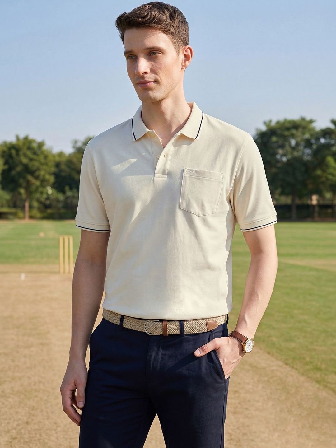 Peter England Casuals Men Polo Collar Pockets T-shirt-picture-46
