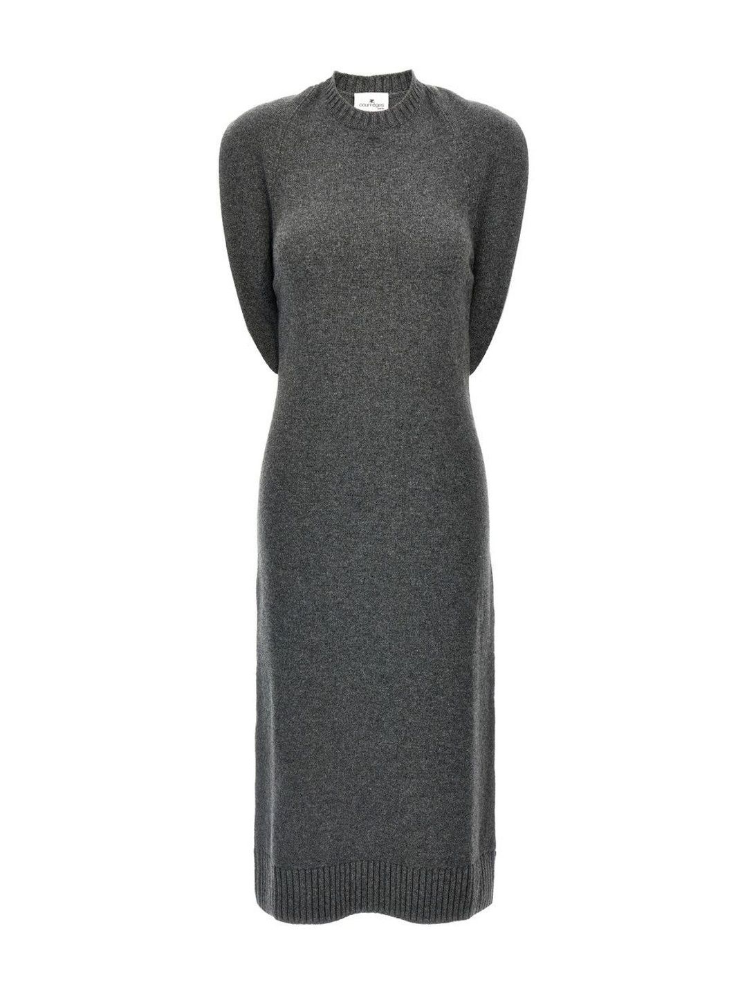 Courreges Grey Over The Shoulder Drape Dress-picture-37