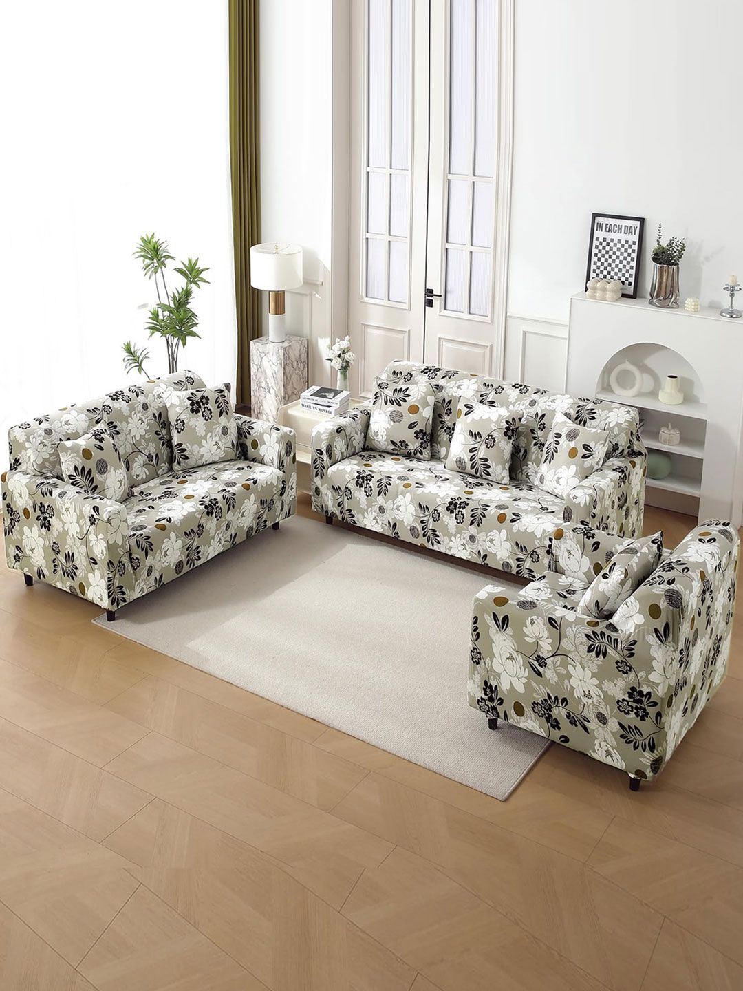 HOKIPO Brown Set of 2 Square Cushion Covers-image-37