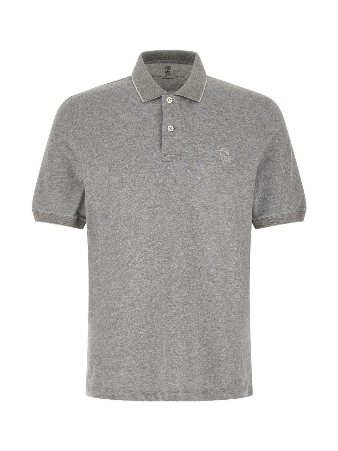 Brunello Cucinelli Grey Embroidered Logo Polo-picture-31