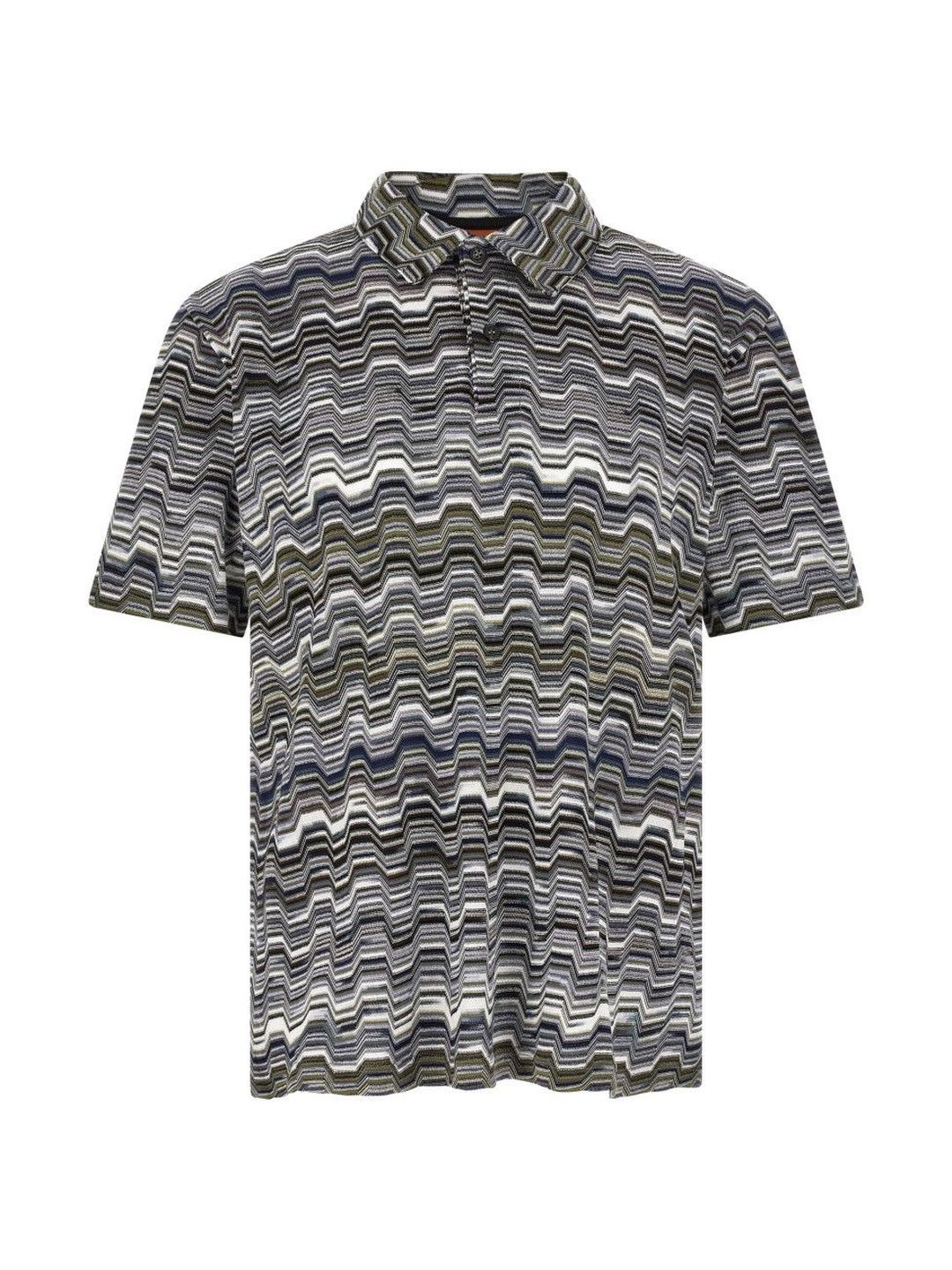 MISSONI Multi Color Irregular Zigzag Polo Shirt-picture-46