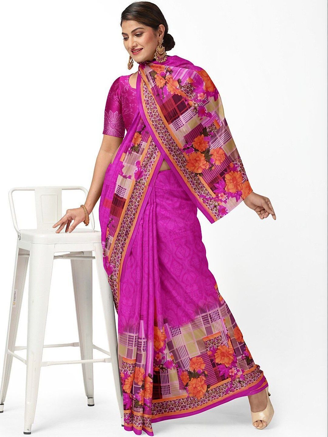 Moda Rapido Floral Poly Georgette Saree-picture-33