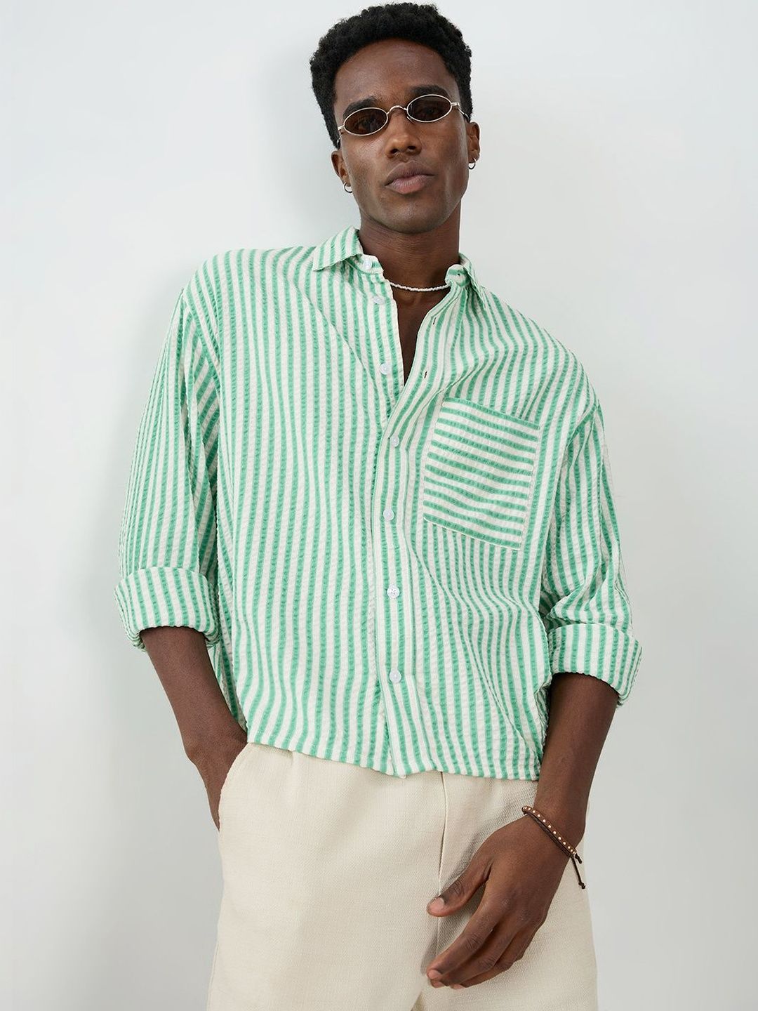 VASTRADO Men Classic Boxy Striped Casual Shirt-picture-26