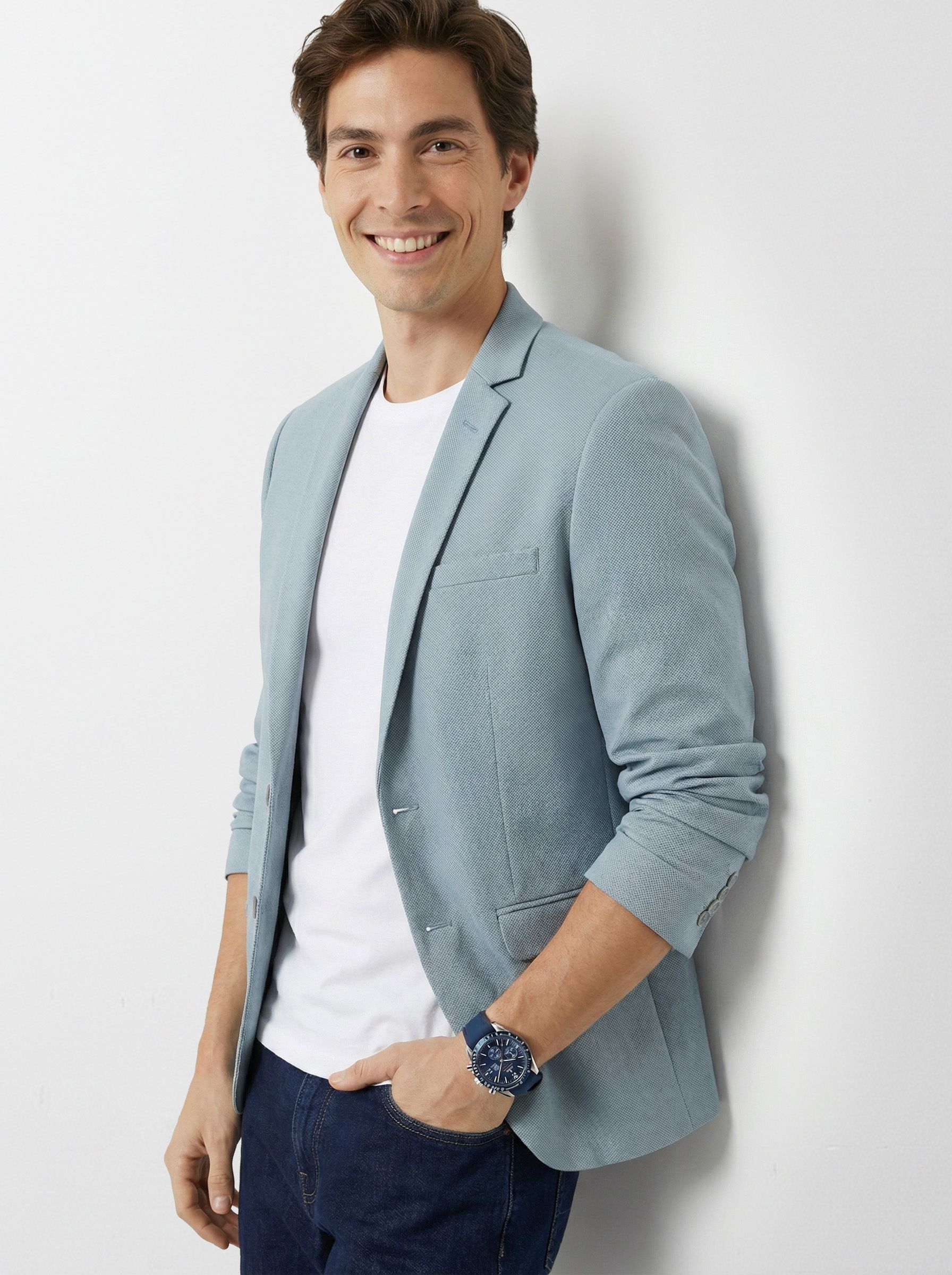 Mast & Harbour Single-Breasted Notched Lapel Casual Blazers-picture-35