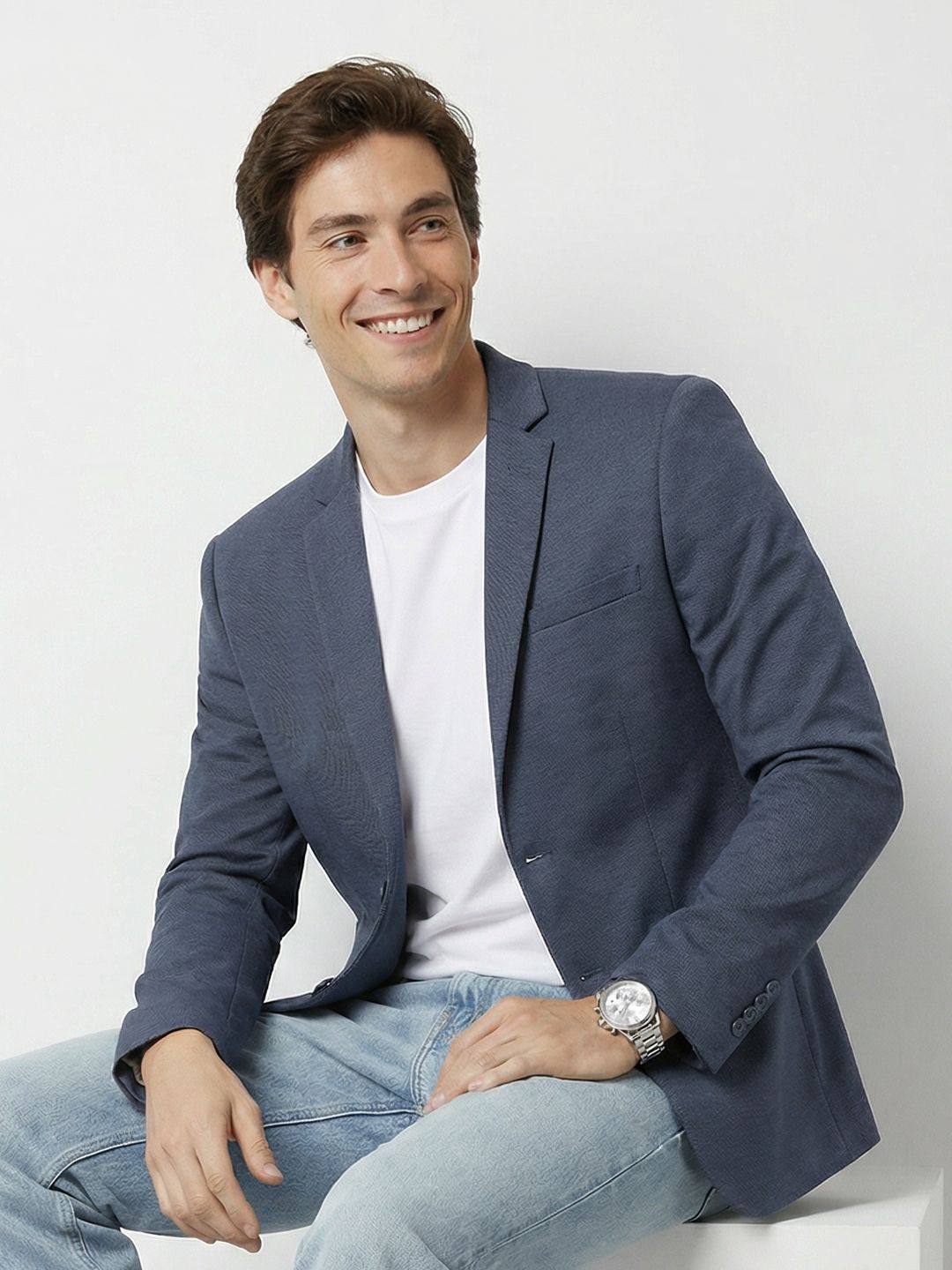 Mast & Harbour Single-Breasted Notched Lapel Casual Blazers-picture-23
