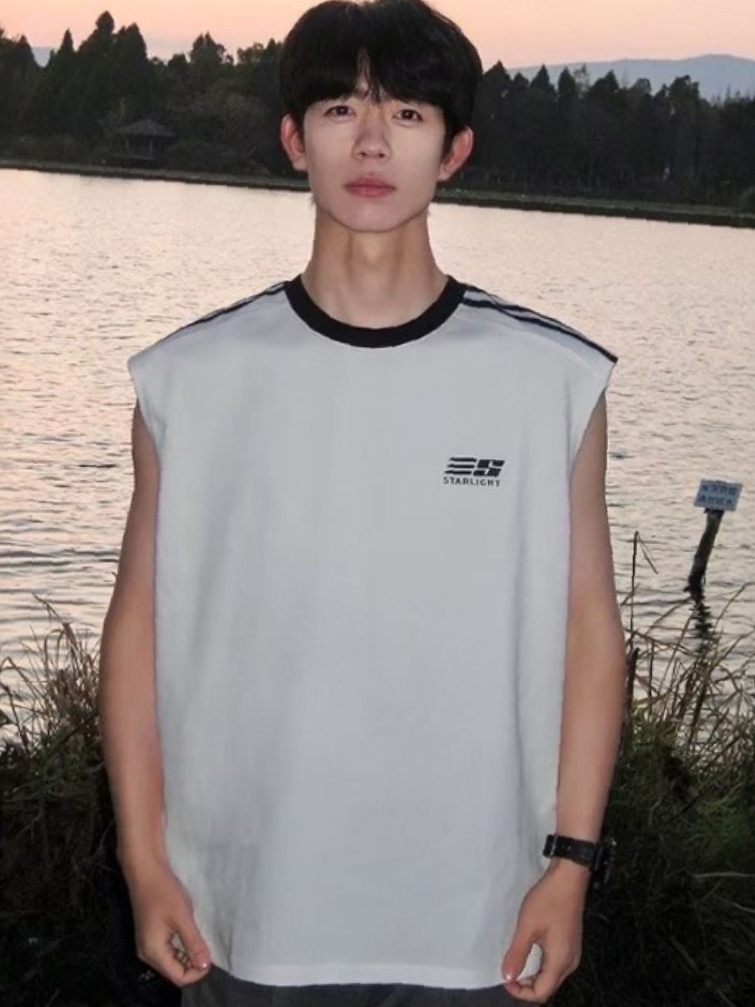 KPOP Striped Gym Vest-image-42