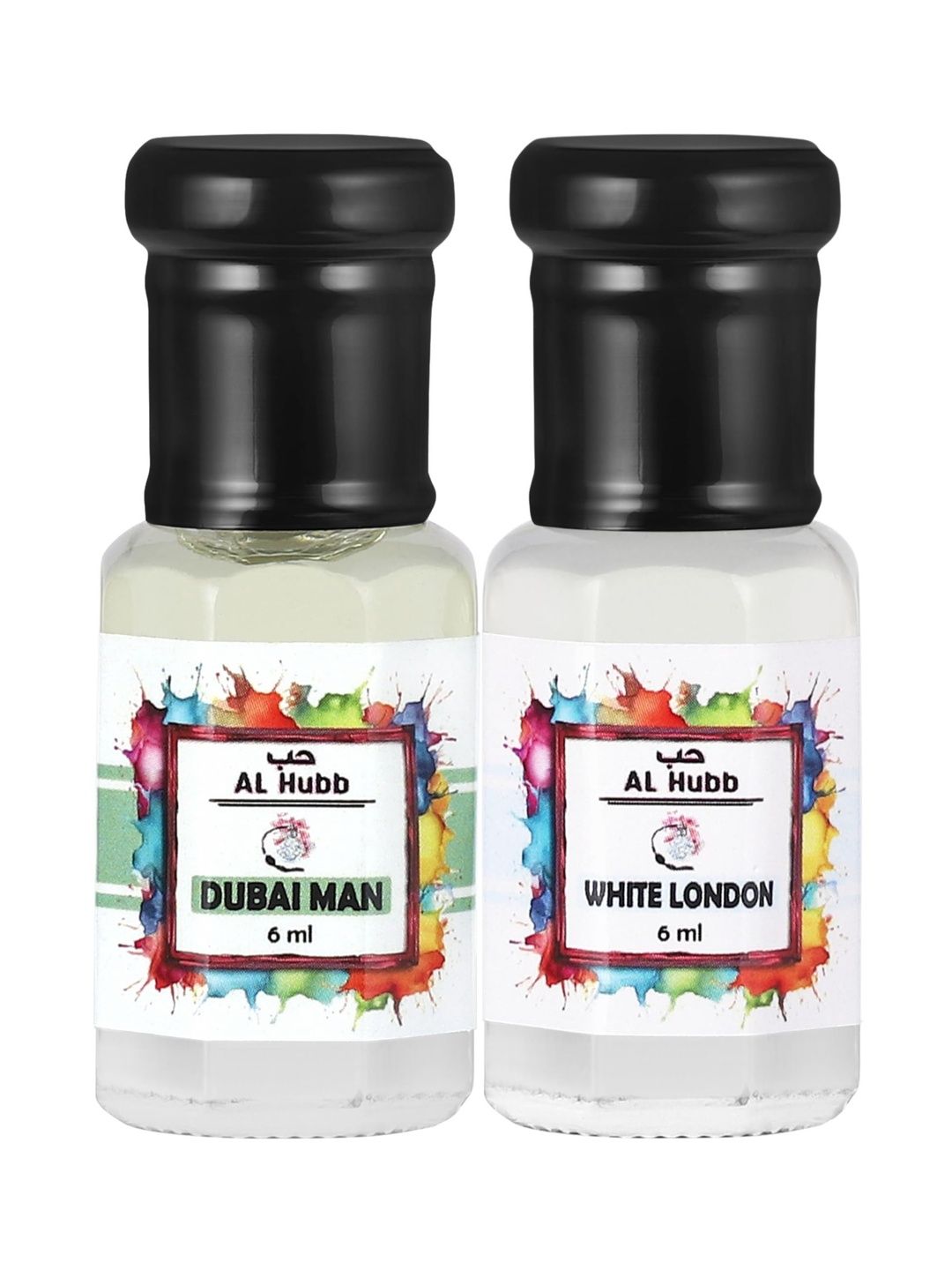AL Hubb Set Of 2 White London & Dubai Man Long Lasting Attar - 6 ml Each-picture-10