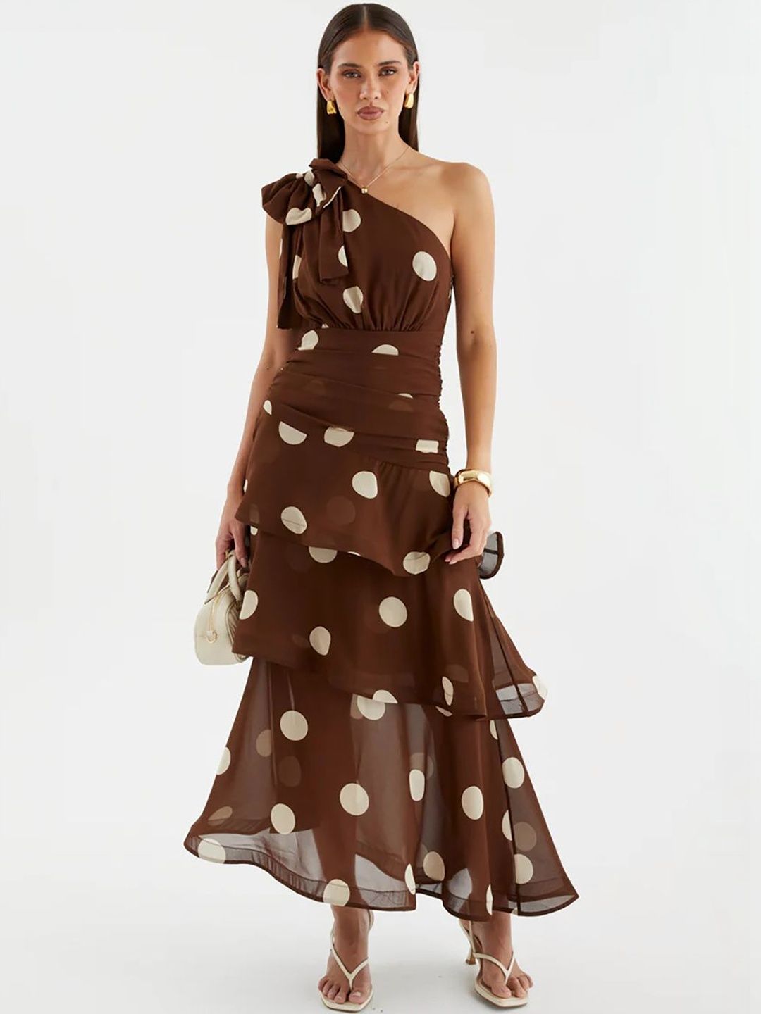 JC Mode Polka Dot Print Ruffled Midi Dress-picture-21