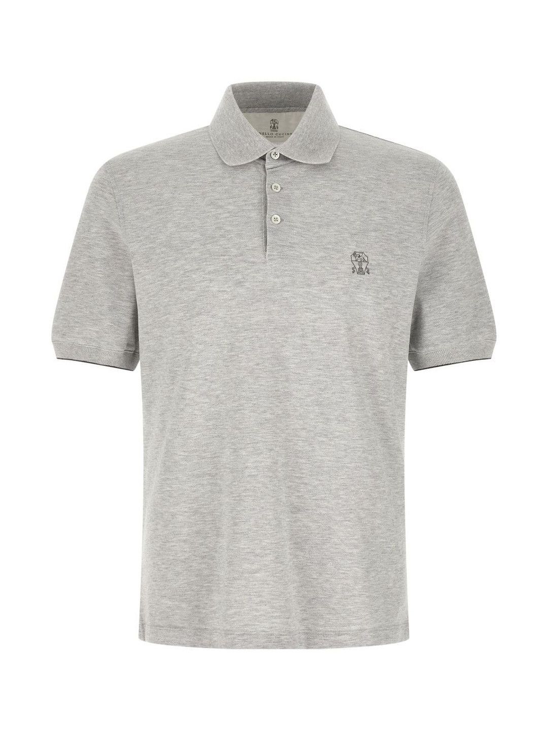 Brunello Cucinelli Grey Embroidery Logo Polo-picture-20