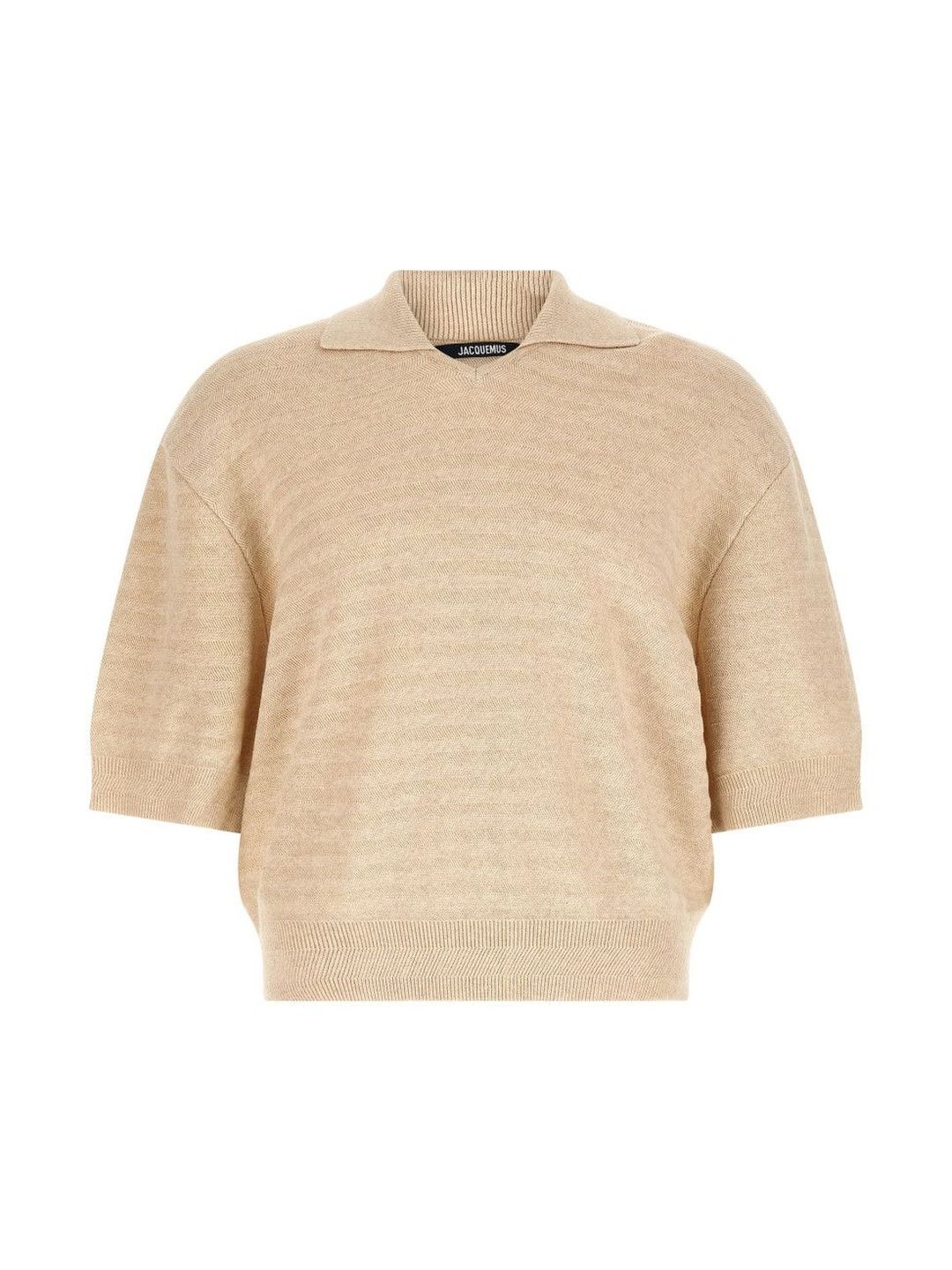 Jacquemus Men Beige Le Polo Maille Chevron Polo Shirt-picture-14