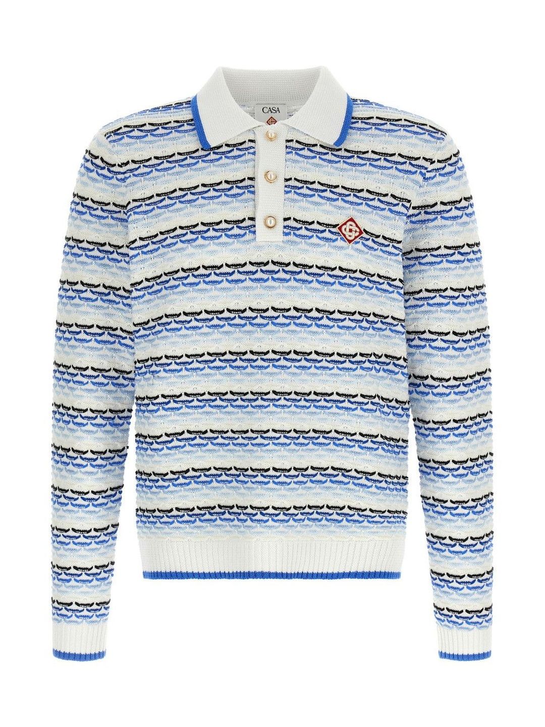 Casablanca Blue Striped Logo Polo-picture-15