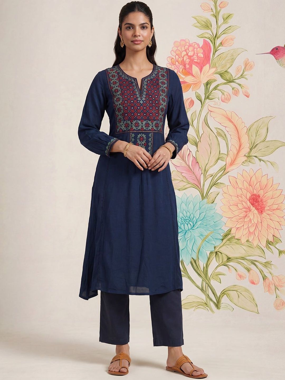 Lakshita Women Ethnic Motifs Embroidered Sequinned Kurta-picture-48