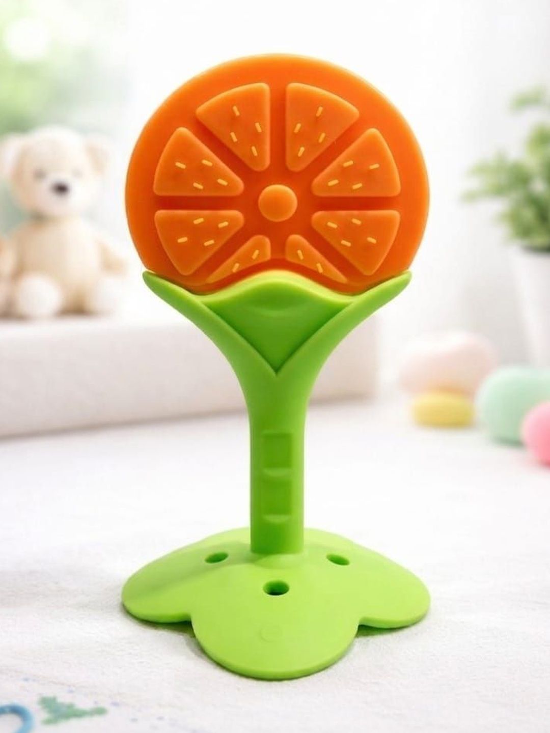 Joy Buzz Soft Silicone Orange Shaped Silicone Baby Teething Toy-picture-24