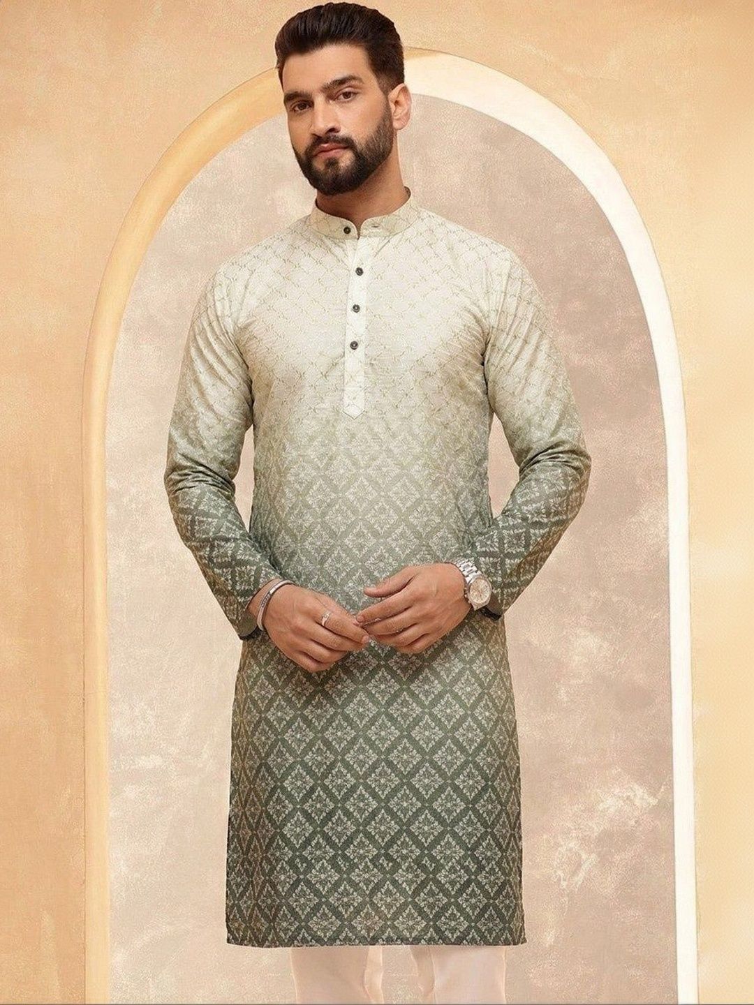 VELKYNOX Men Geometric Printed Kurta-picture-54