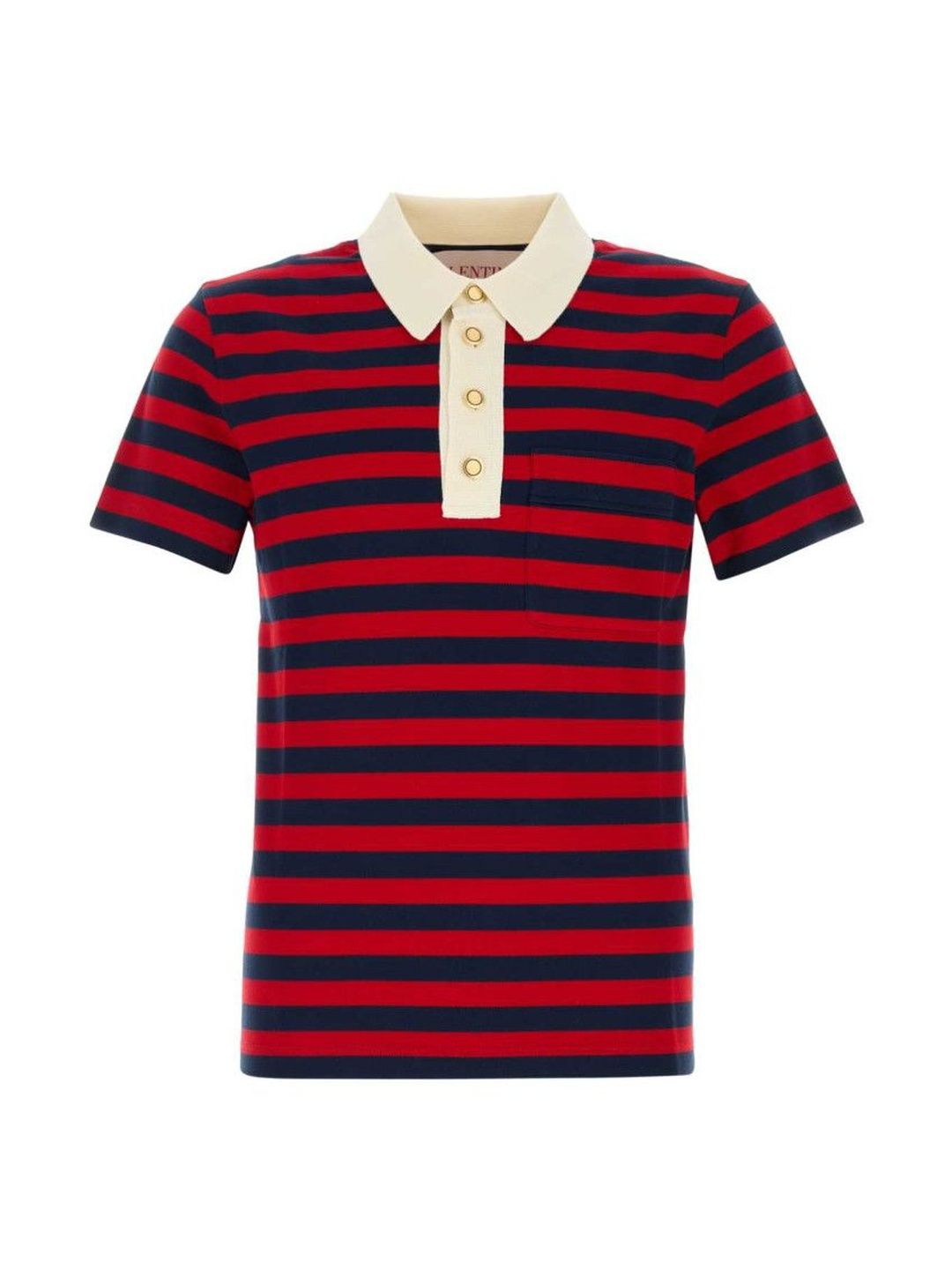 Valentino Multi Color Striped Cotton Polo-image-25