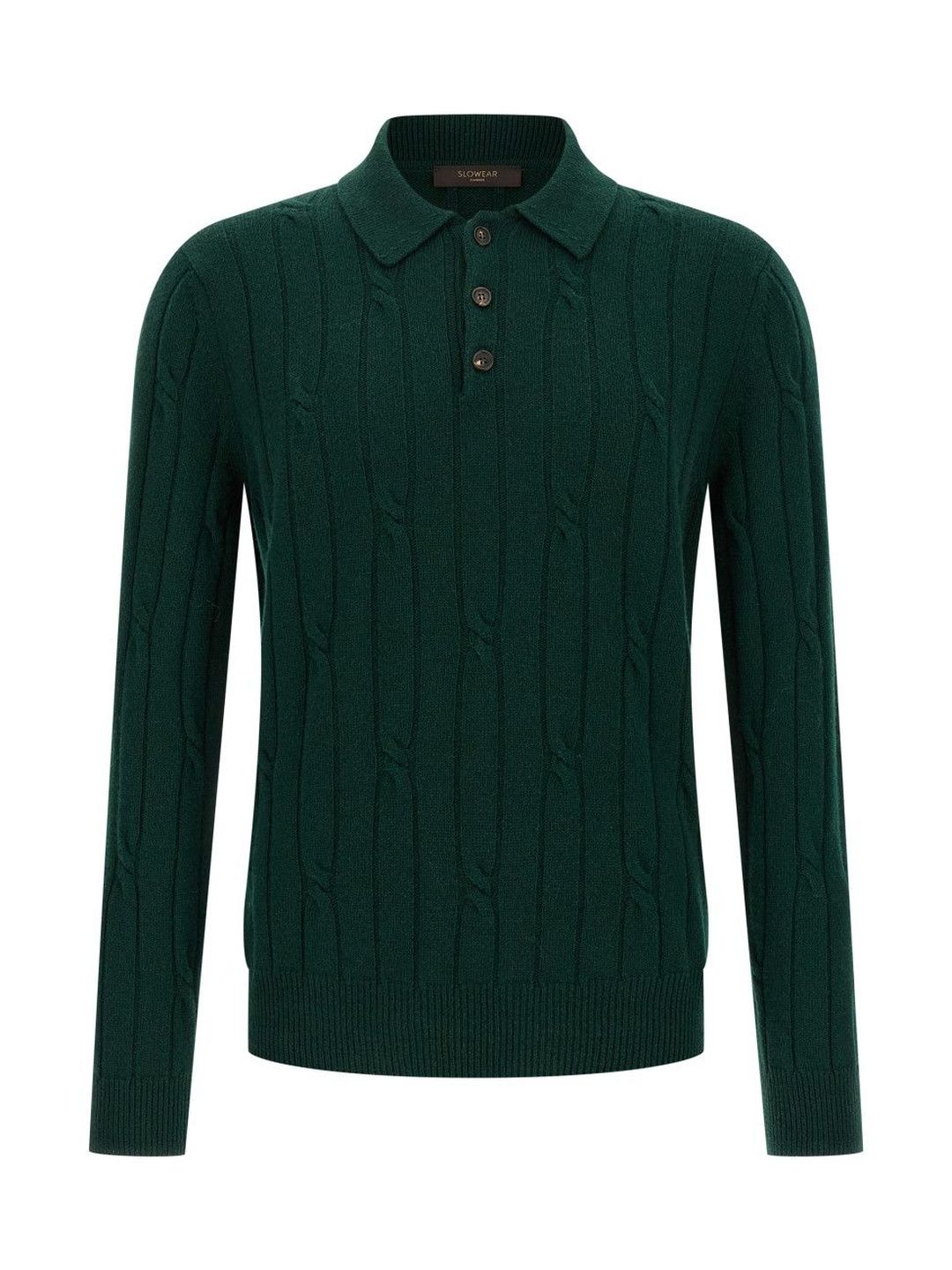 Zanone Dark Green Braided Wool Polo Shirt-picture-11