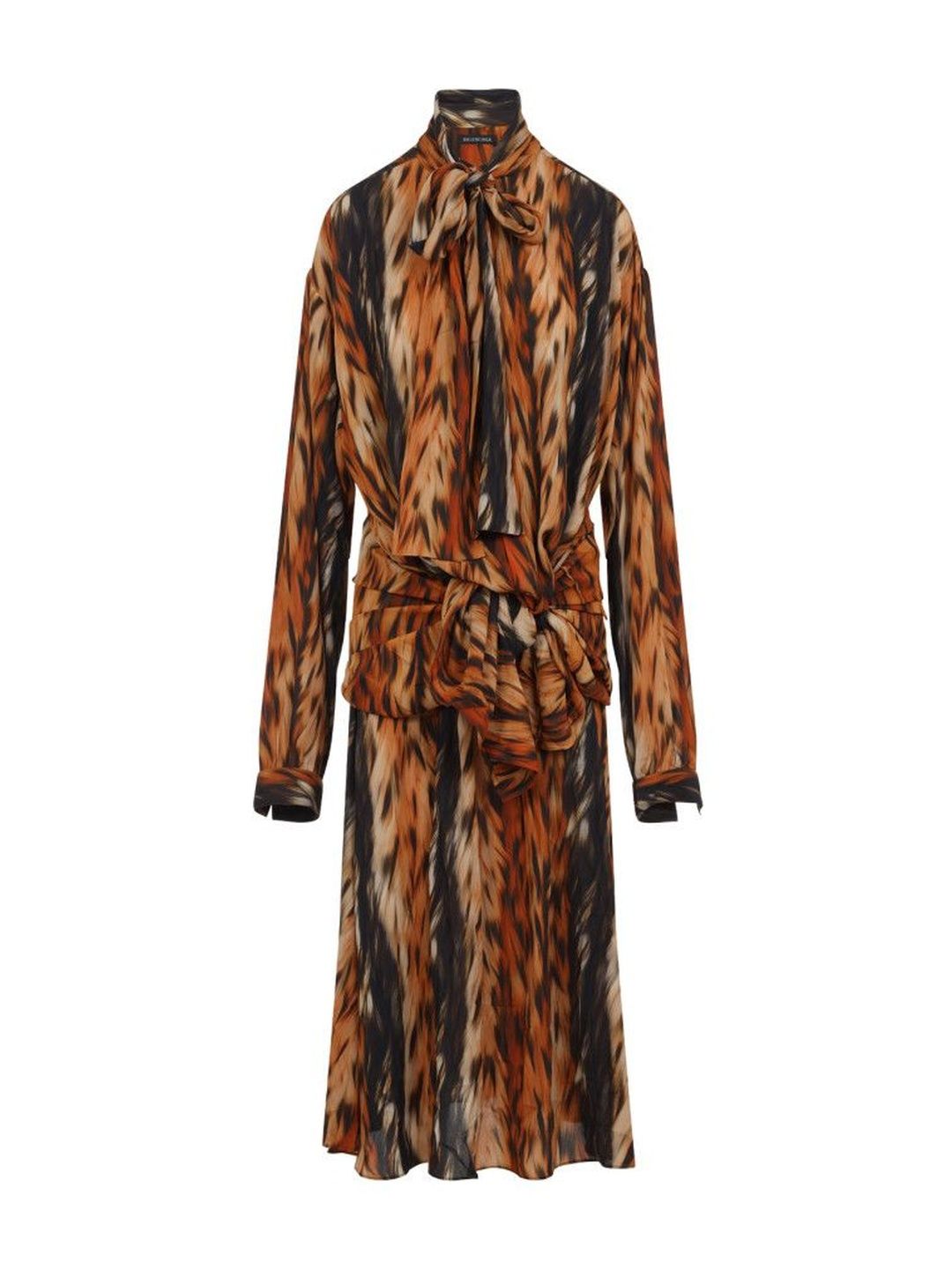 Balenciaga Brown Knotted Dress-image-28