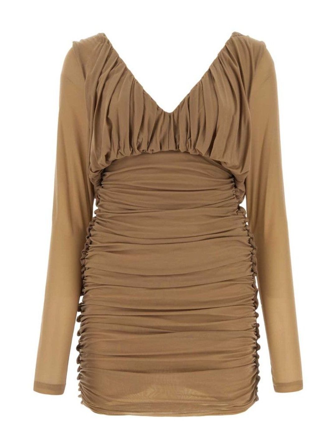 Saint Laurent Women Brown Satin Dresses-picture-20