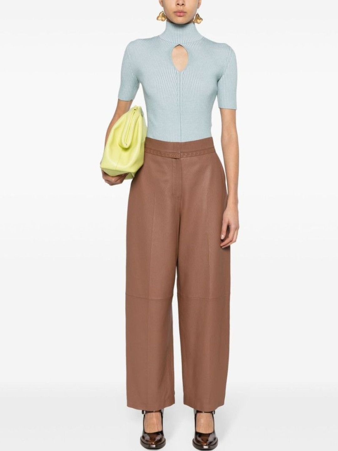 Fendi Brown Classic Straight Fit Pants-image-6