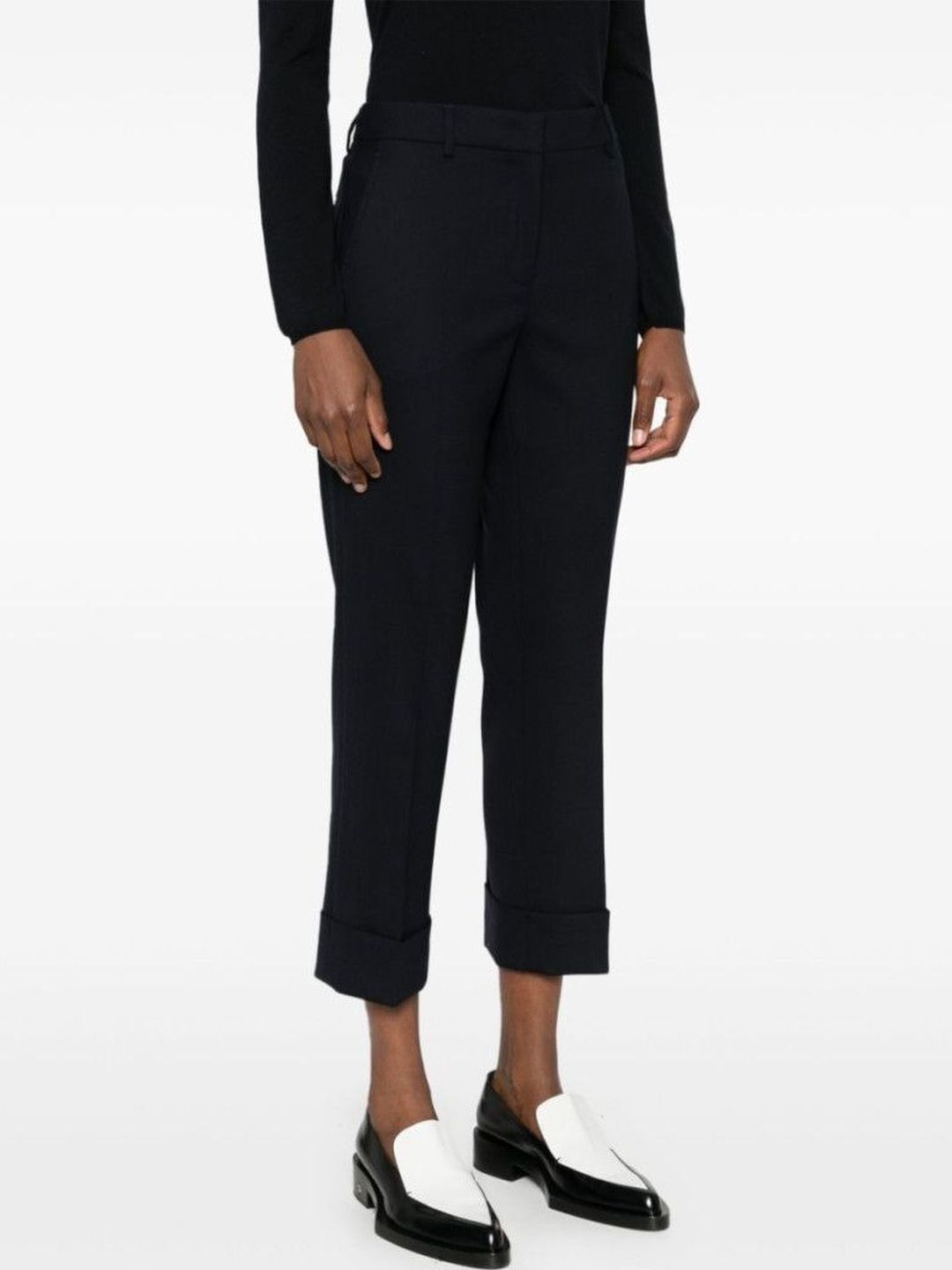Incotex Navy Blue Cropped Trousers-picture-10