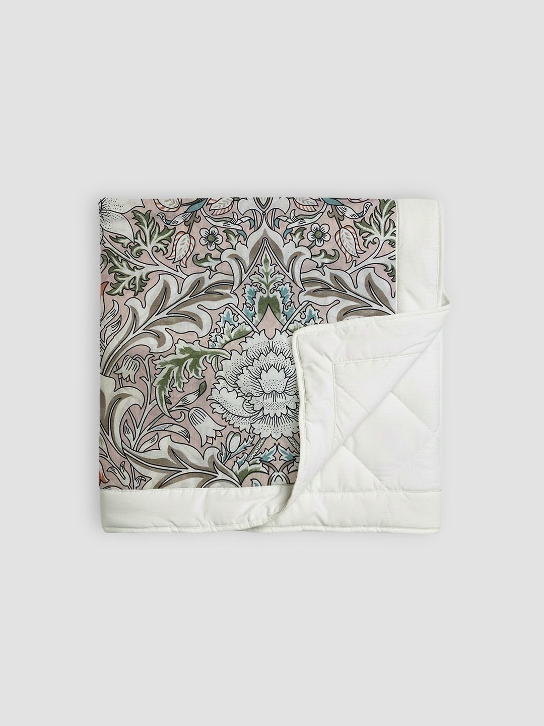 Linen Home White & Multicoloured Floral AC Room 120 GSM Blanket-image-25