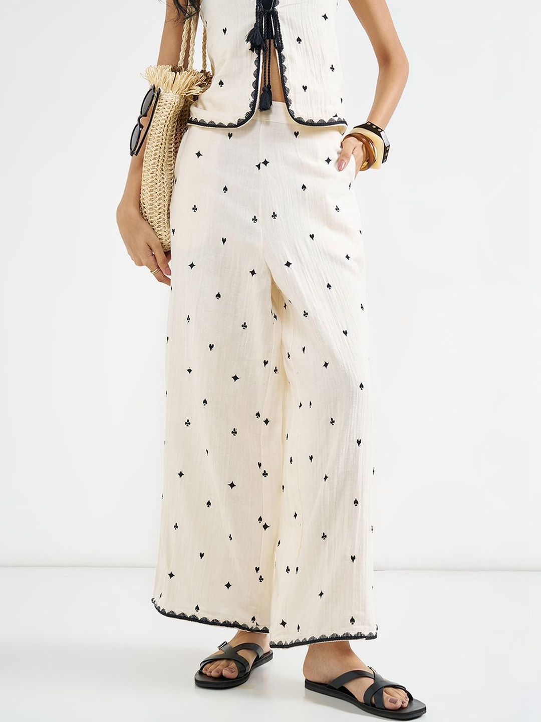 AKKRITI BY PANTALOONS Women Embroidered Trousers-picture-36