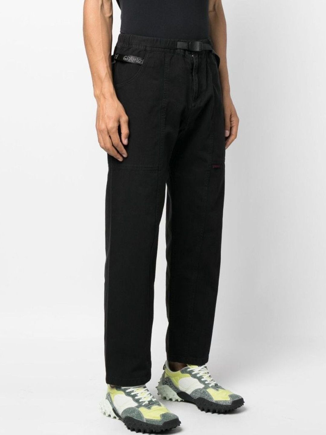 Gramicci Black Organic Cotton Belted Trousers-picture-27