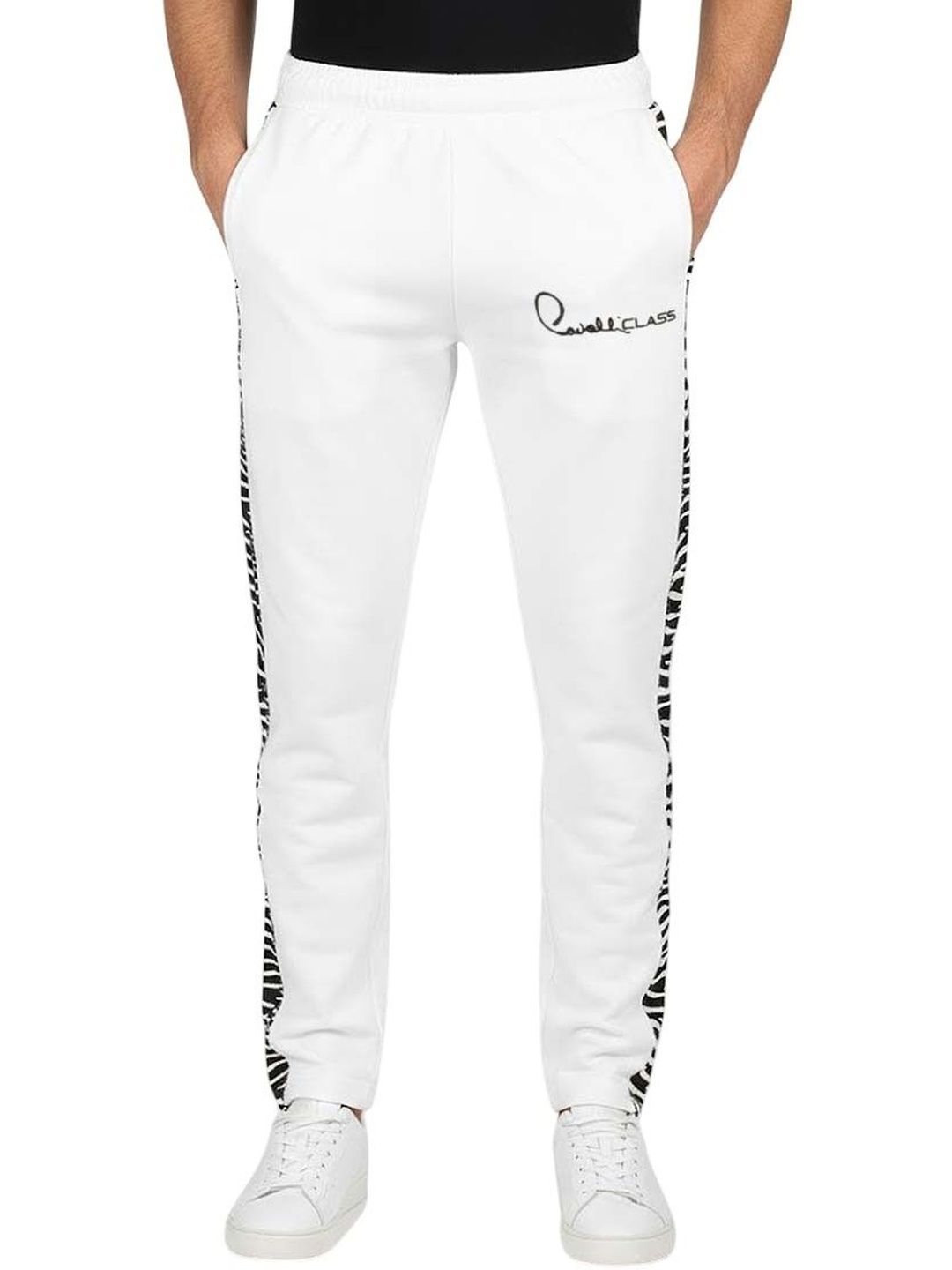 Cavalli Class White Contrast Logo Print Joggers-picture-11