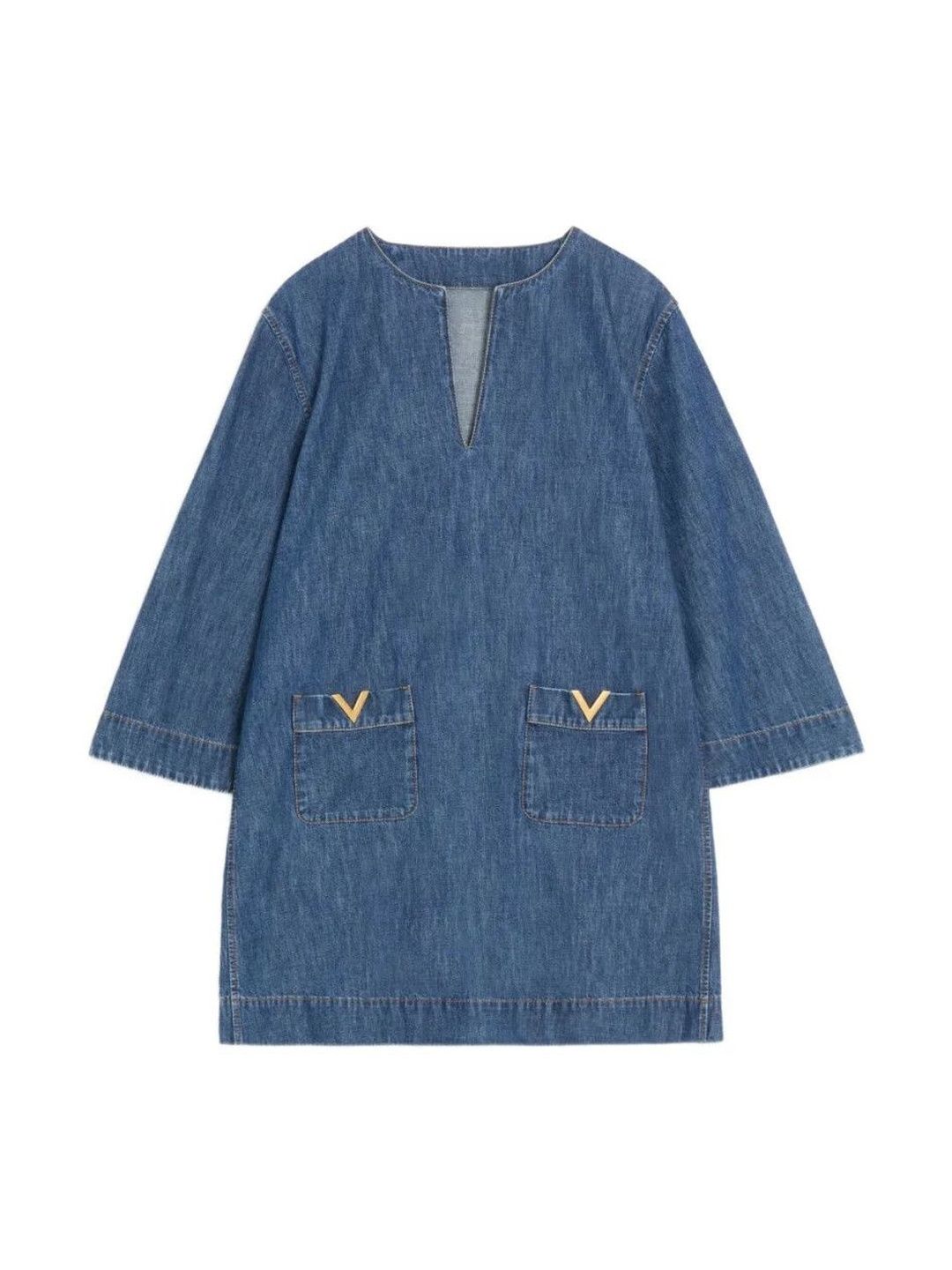 Valentino Women Blue Cotton Dresses-image-37