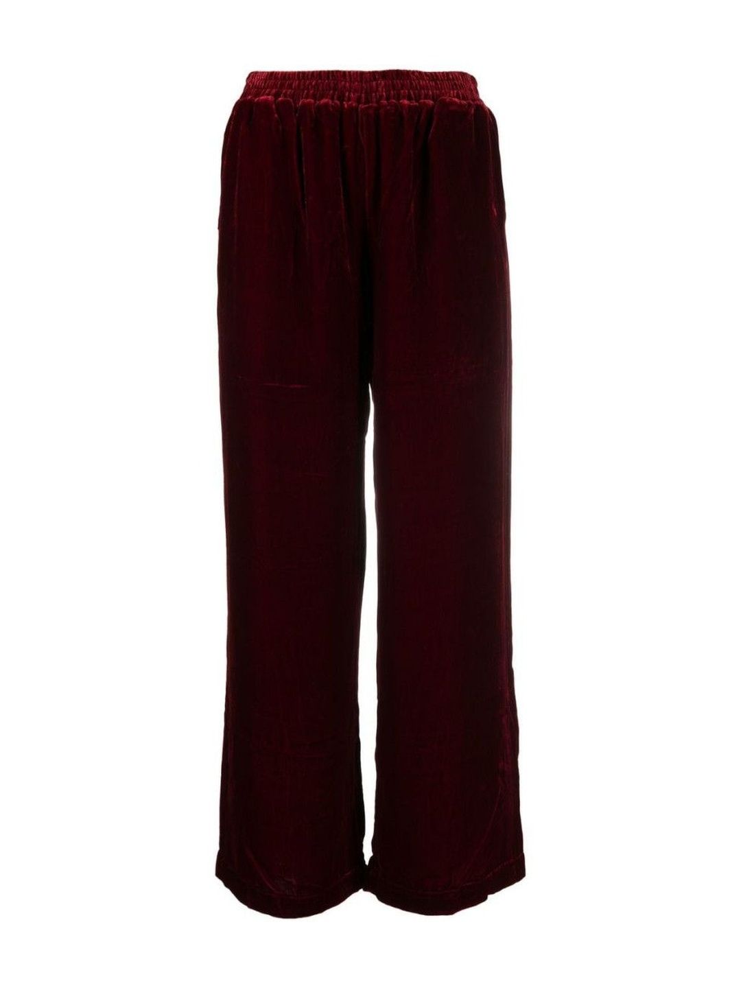 Gold Hawk Red Velvet Wide-Leg Trousers-picture-28
