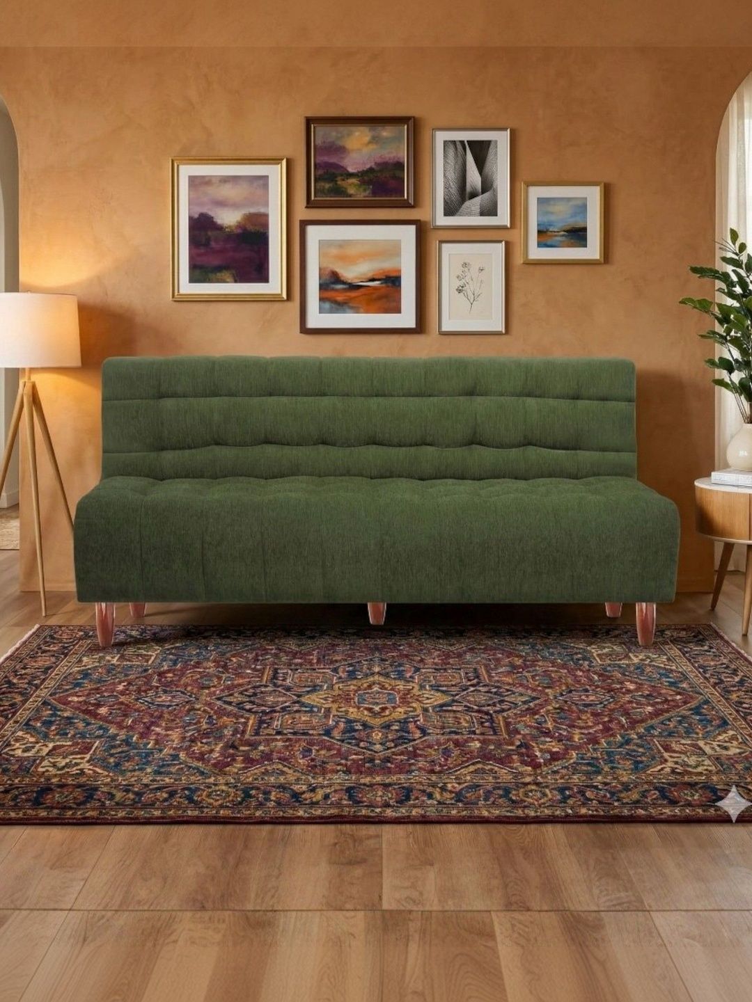 Solis Primus Comfort for all Green Matte-Finished 3-Seater Sofa Cum Bed-picture-12