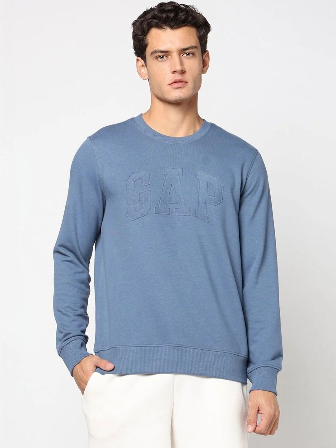 GAP Men Typography Applique Round Neck Sweatshirt-picture-35