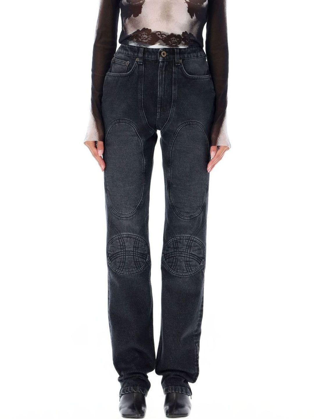 Jean Paul Gaultier Black Lace-Up Jeans-image-26