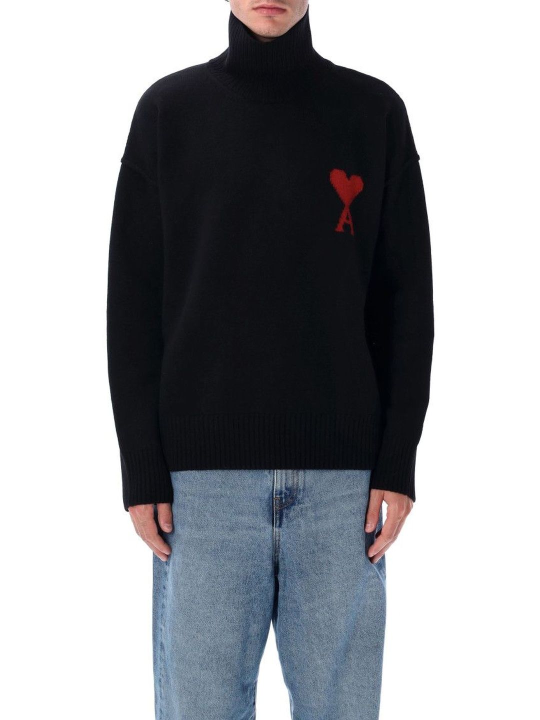 Ami Paris Black High Neck Pullover-picture-29