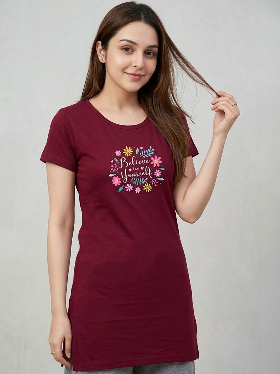 VERO AMORE Printed Round Neck Lounge T-Shirt-picture-18