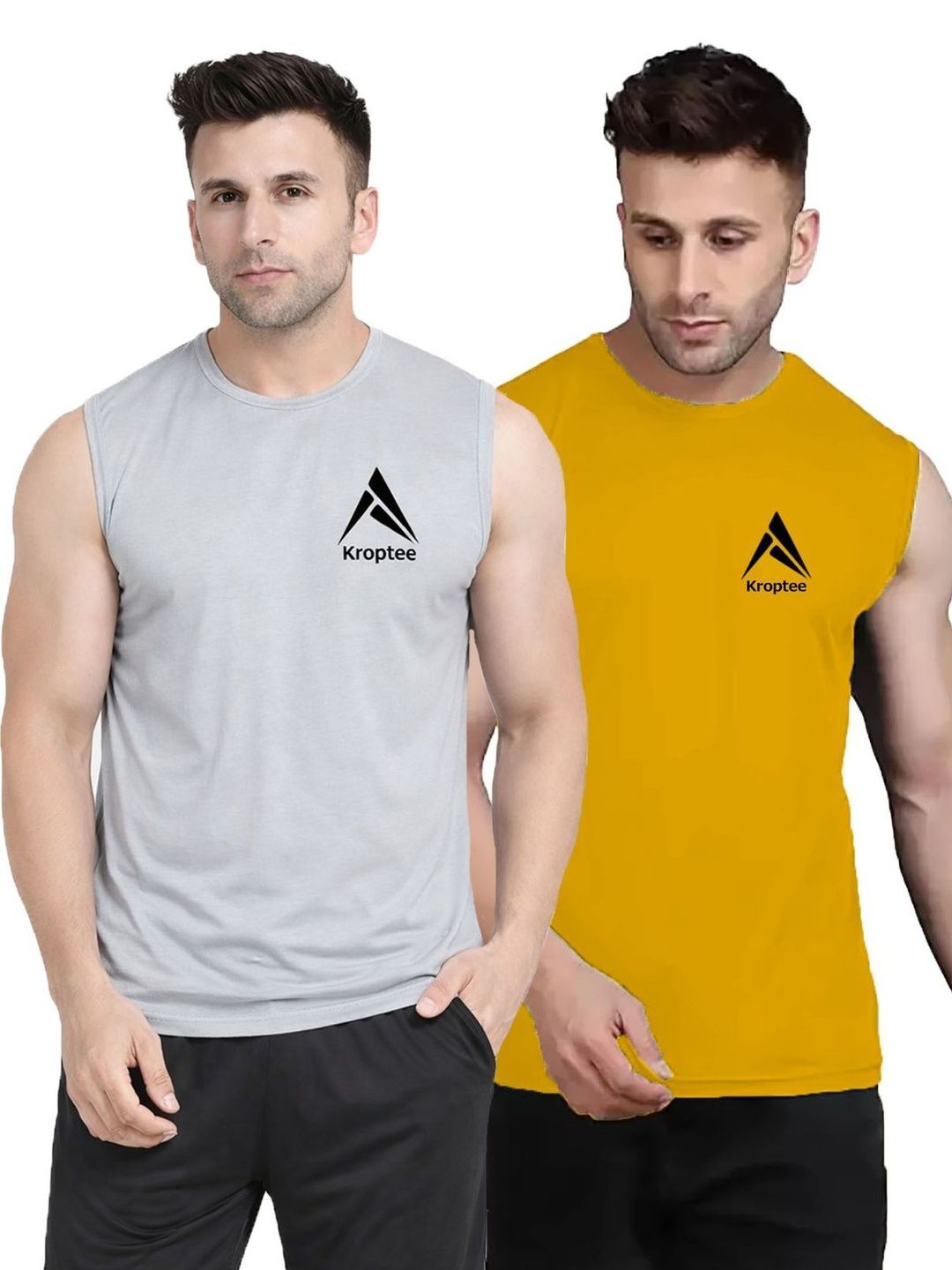 Kroptee Pack of 2 Cotton Blend Gym Vest-picture-53