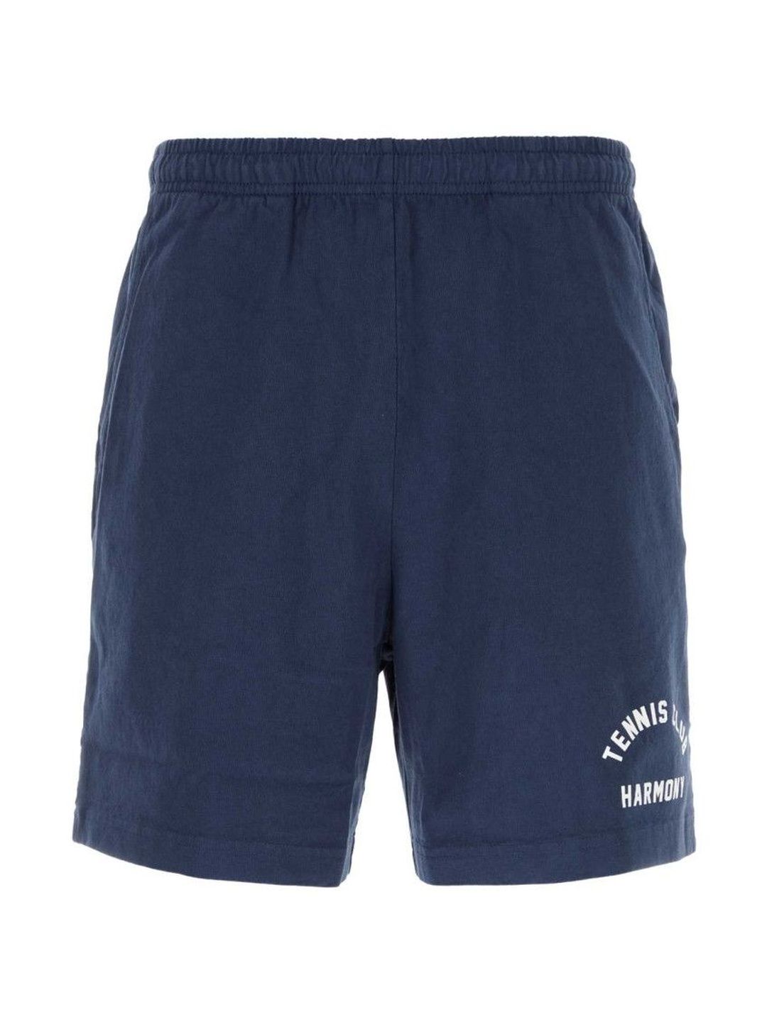 Harmony Navy Blue Cotton Bermuda Shorts-image-2