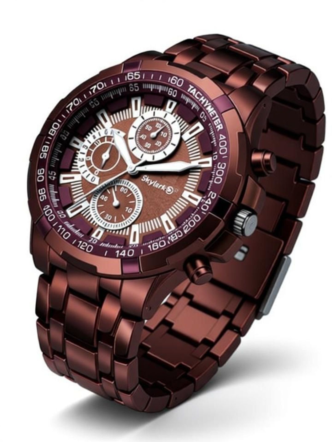 Skylark Men Dial & Bracelet Style Straps Analogue Tachymeter Watch Facino-Brown3_2-picture-43