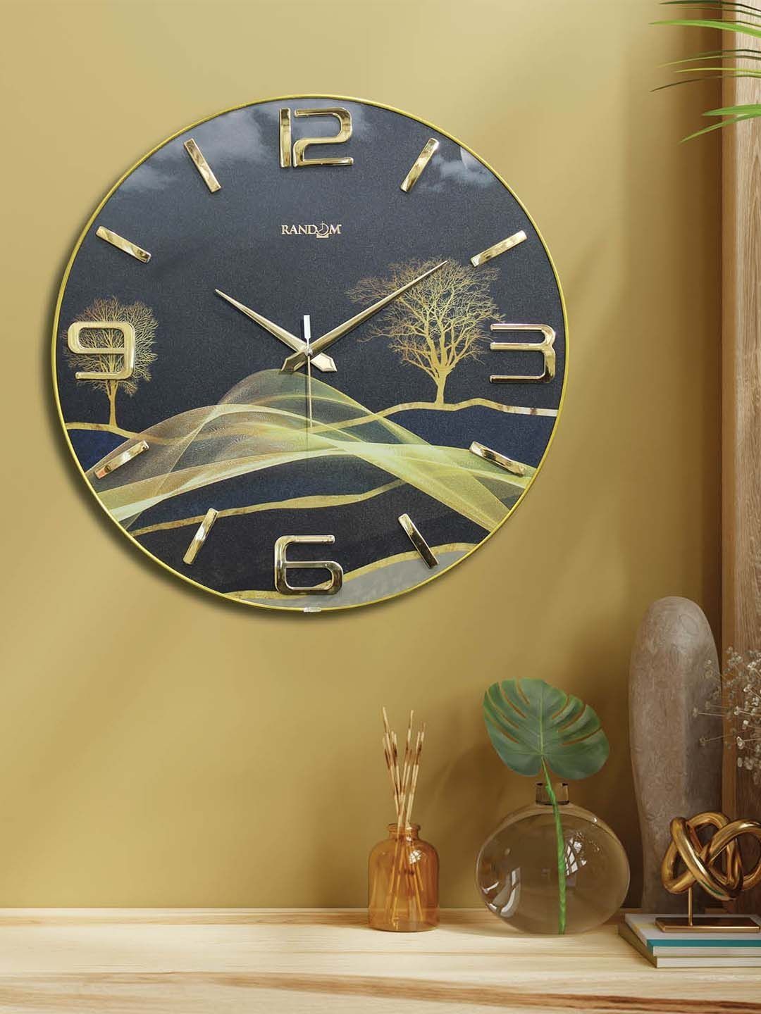 RANDOM Multicoloured & Black Printed Contemporary Wall Clock-image-26