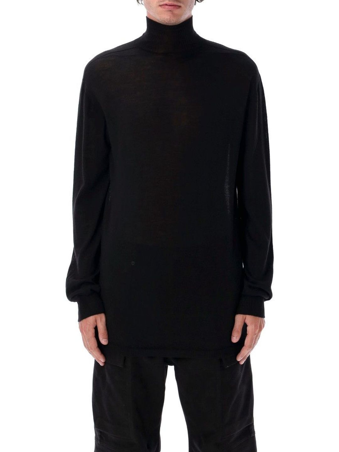Rick Owens Black Turtleneck Wool Sweater-picture-37