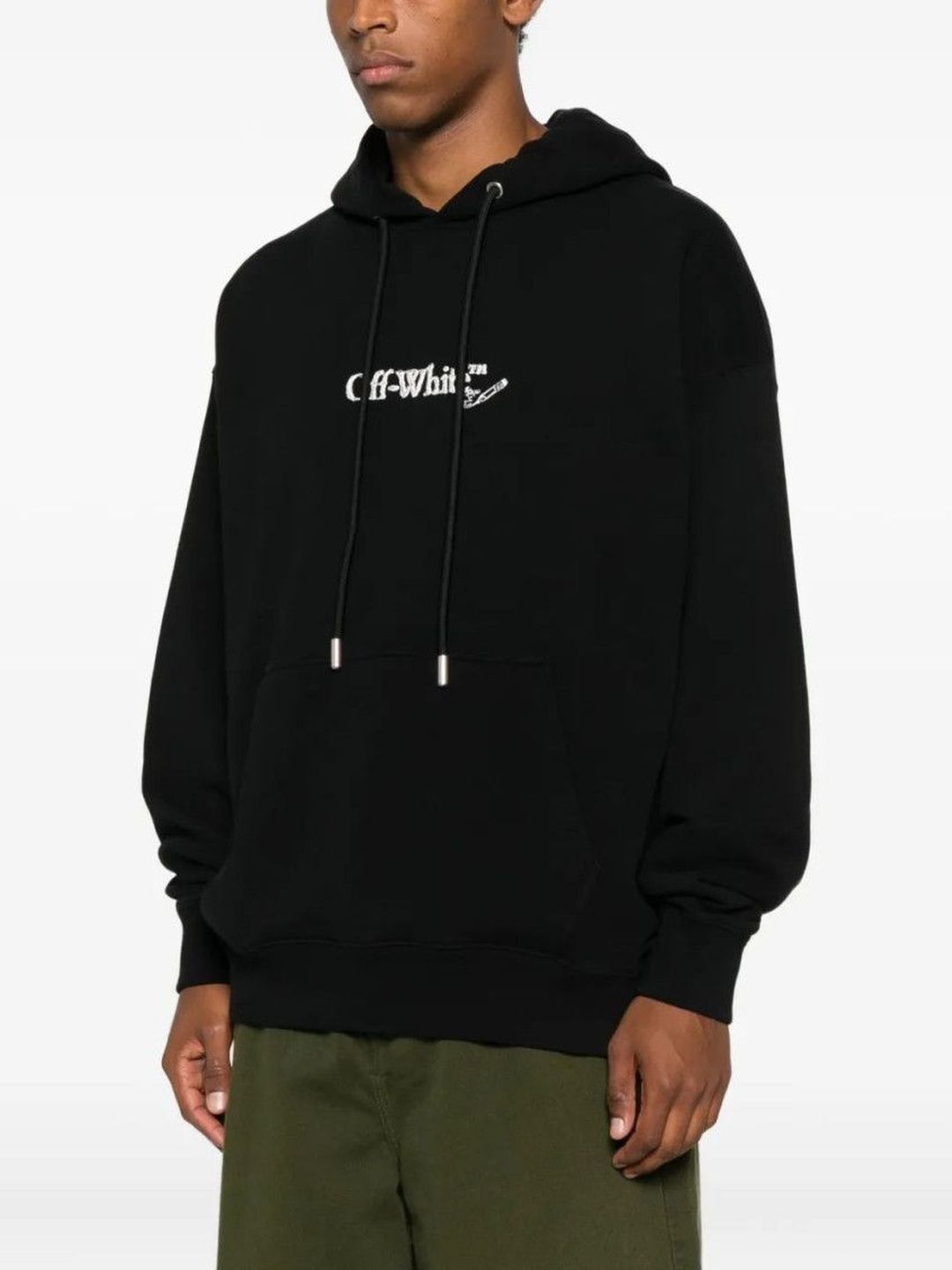 Off-White Black Logo Embroidered Hoodie-picture-18