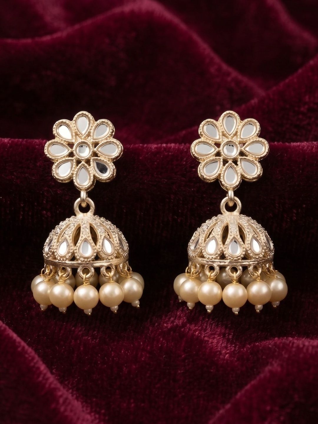 SZN Floral Jhumkas Earrings-picture-35