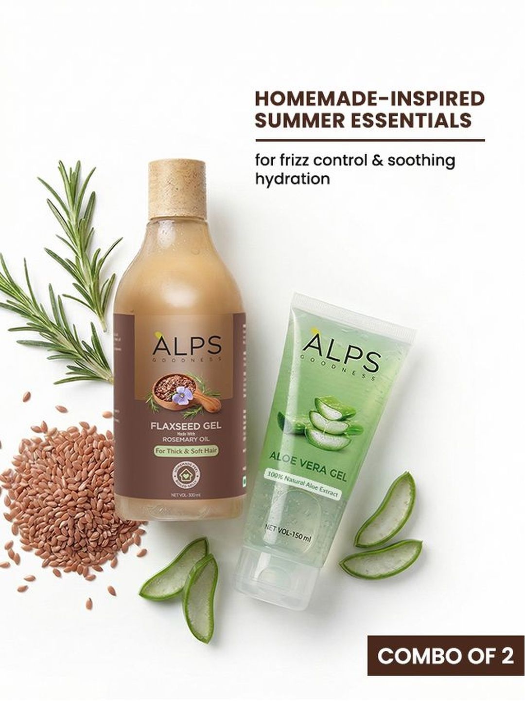 Alps Goodness Set Of 2 Rosemary & Flaxseed Gel -300 ml & Aloe Vera Gel -150 ml-image-26