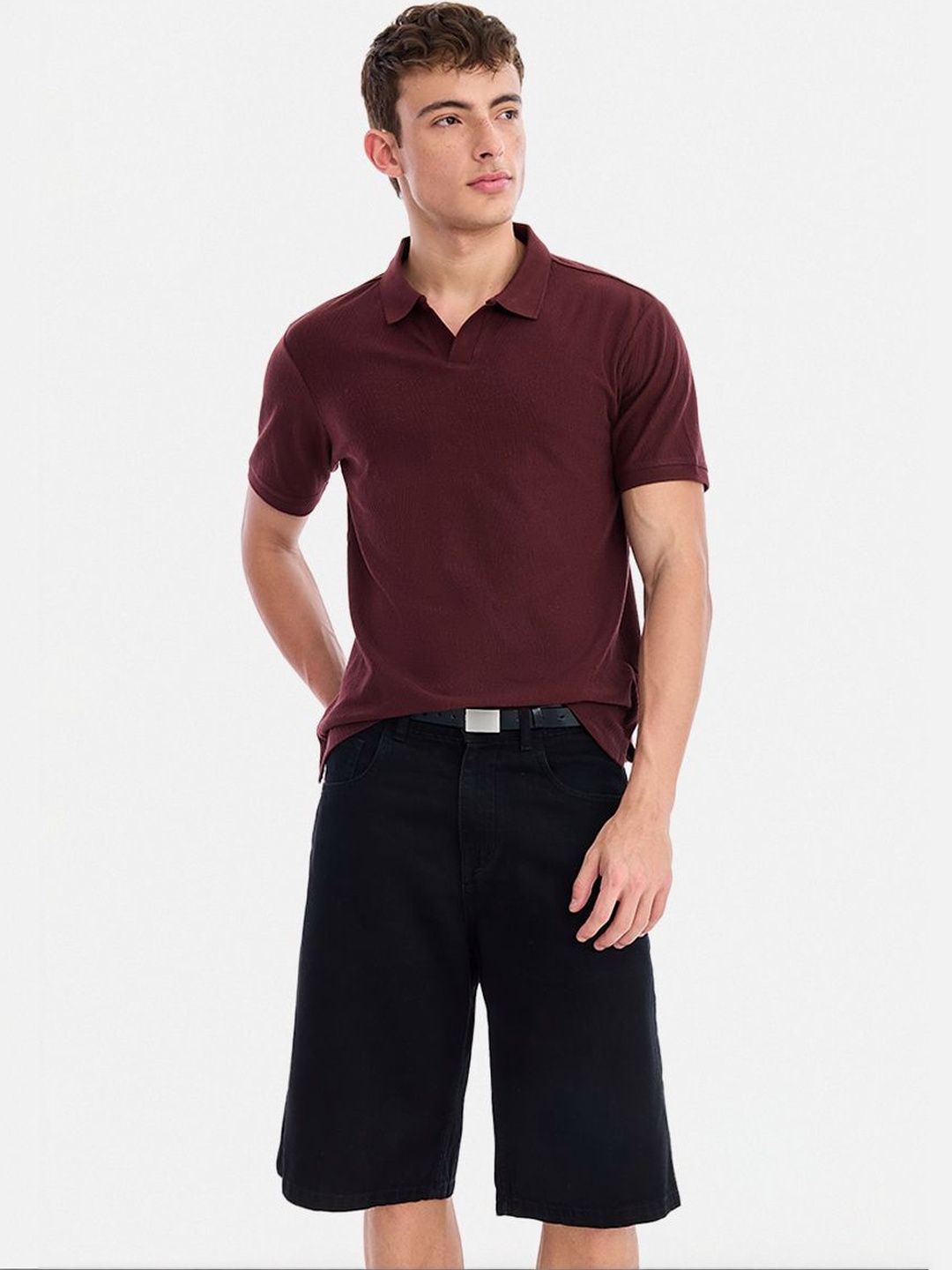 Snitch Men Polo Collar Short Sleeve Pockets T-shirt