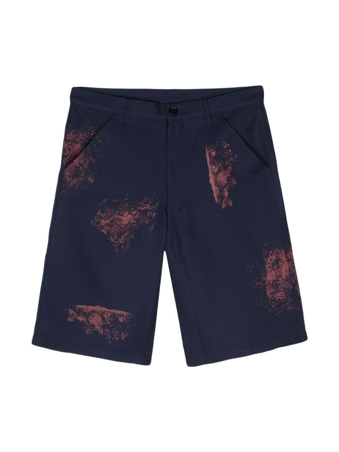 Comme Des Garcons Navy Blue Printed Shorts-image-19