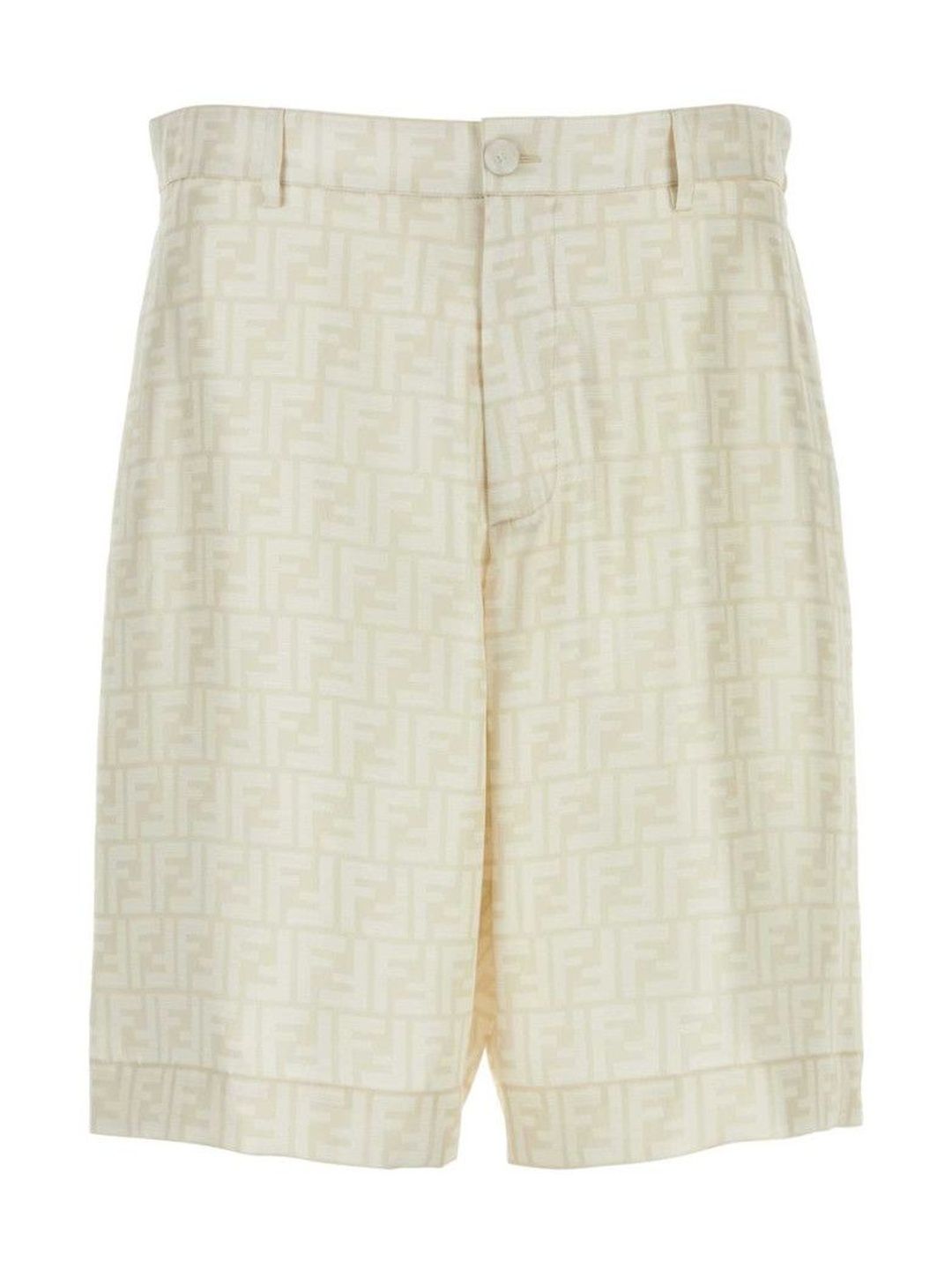 Fendi Off White Embroidered Silk Shorts-picture-47