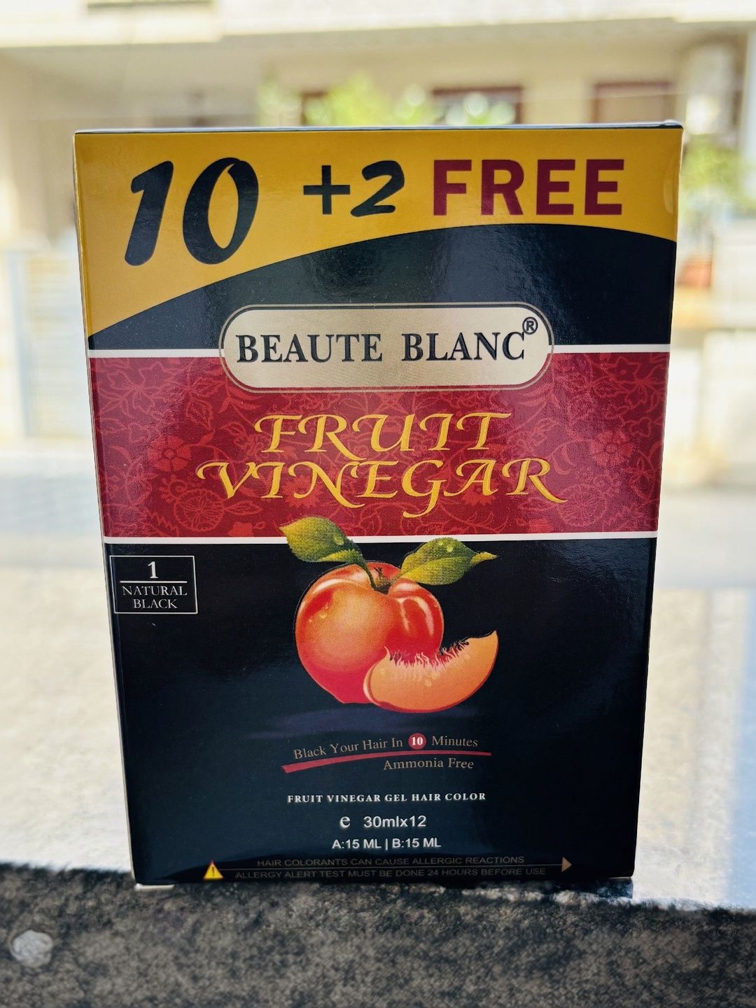 Beaute Blanc Set Of 12 Fruit Vinegar Hair Gel Color - 30 ml Each - Natural Black-picture-11