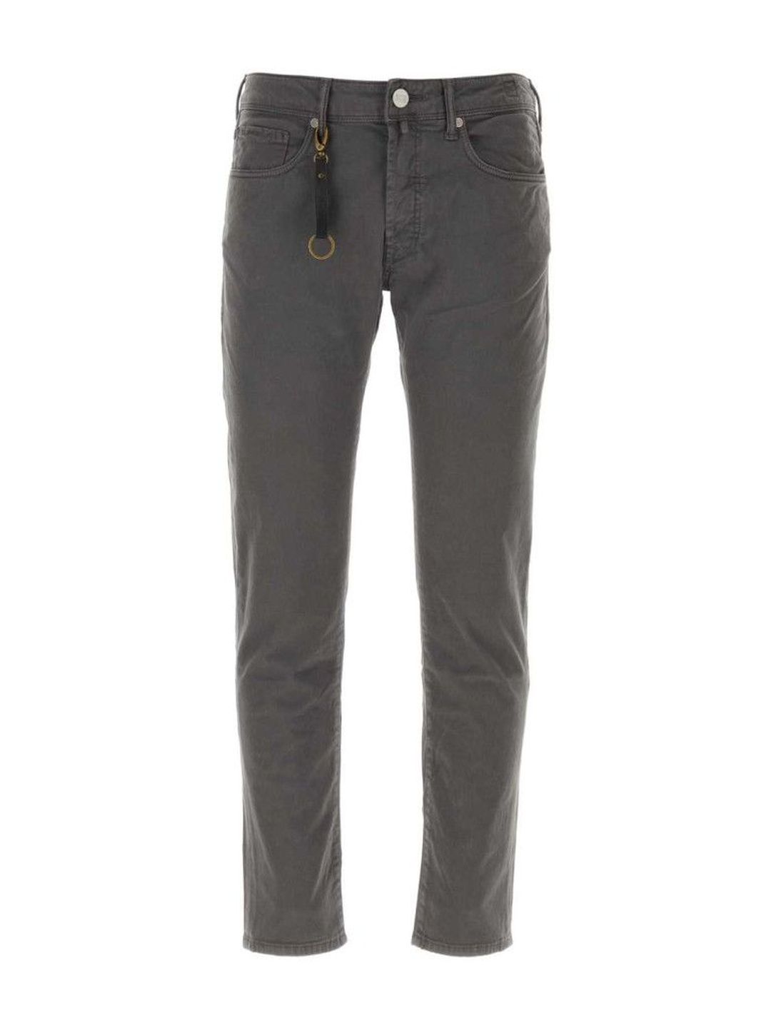 Incotex Grey Logo-Patch Straight-Leg Jeans-image-10