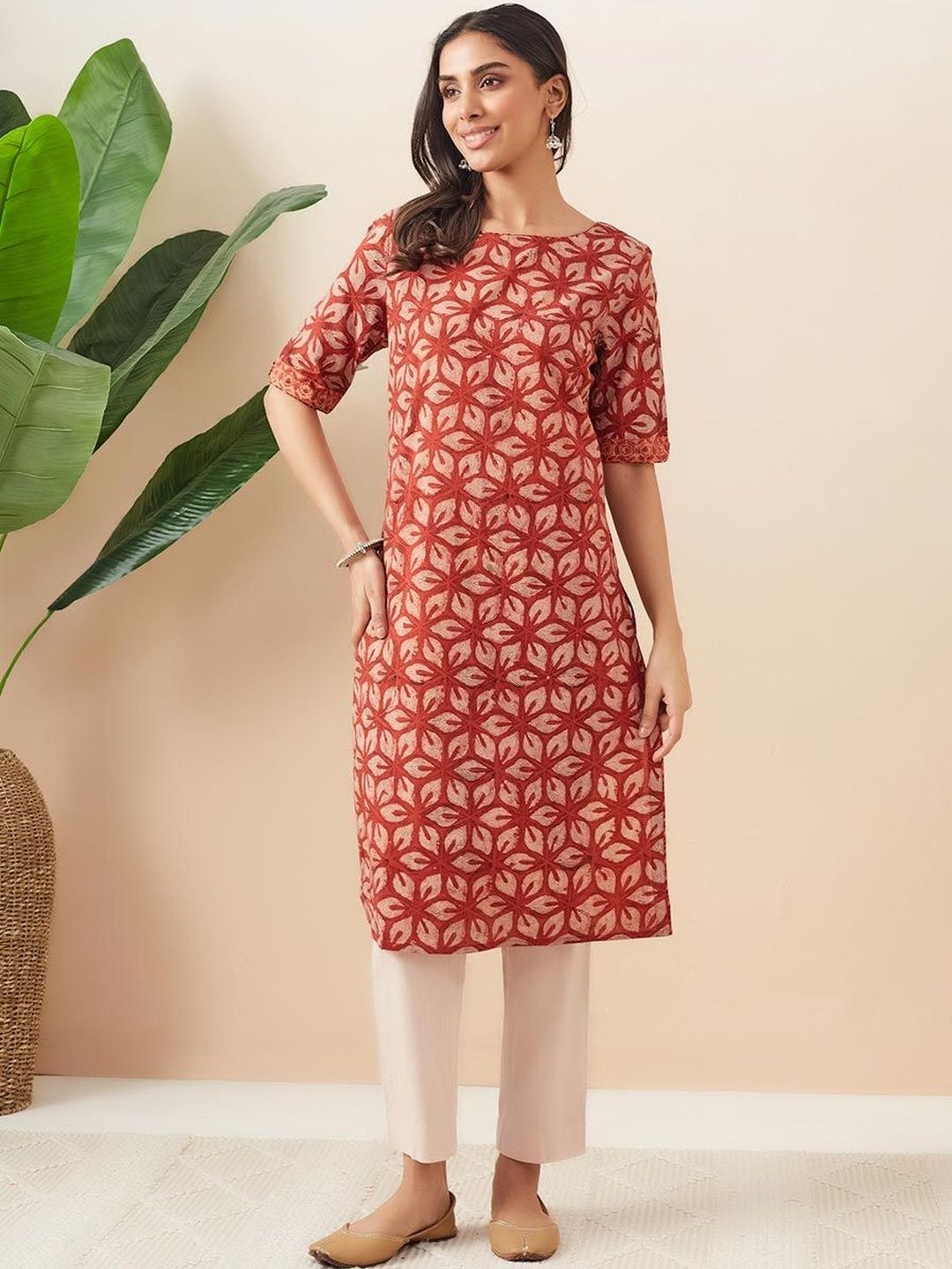 Fabindia Women Ethnic Motifs Printed Kurta-picture-29